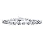 Cubic Zirconia Hugs & Kisses XO Design CZ Tennis Bracelet .925 Sterling Silver