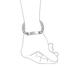 Blank ID Identification Bracelet Stainless Steel Curb Link Chain 7.5 Inch - Image 4