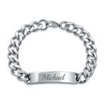 Blank ID Identification Bracelet Stainless Steel Curb Link Chain 7.5 Inch - Image 6