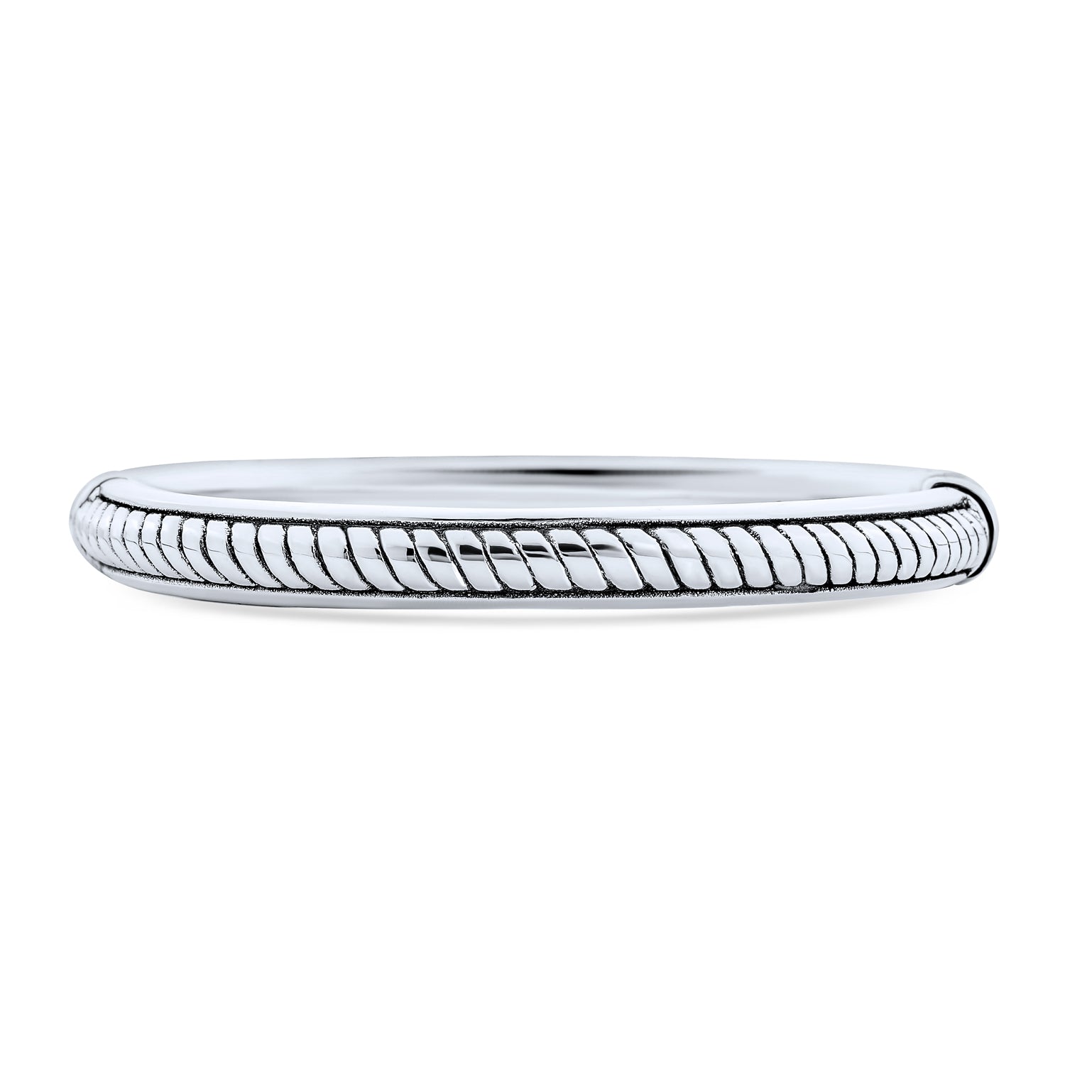 silver-braid-cuff-bangle-bracelet-eus-12835bg_1 Twisted Rope Thick Bangle Bracelet .925 Sterling Silver - Image 1