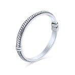 Twisted Rope Thick Bangle Bracelet .925 Sterling Silver - Image 2