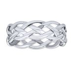 Silver Ring: Criss Cross Weave Braided Band Rope Twisted Cable Eternity Sterling - Image 2