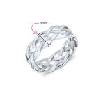 Silver Ring: Criss Cross Weave Braided Band Rope Twisted Cable Eternity Sterling - Image 4