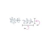 Bohemian Vine Laurel Leaf Nature Stud Earrings Silver - Image 4