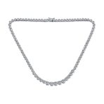 Cocktail Cubic Zirconia Bezel Set CZ Graduated Tennis Necklace Collar Silver Plated - Image 2
