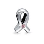 Set of 3 Pink Ribbon Breast Cancer Survivor CZ Glass Crystal Spacer Charm Bead - Image 4