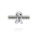 Set of 3 Pink Ribbon Breast Cancer Survivor CZ Glass Crystal Spacer Charm Bead - Image 5