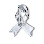 Open Heart Enamel Crystal Brooche Pin for Awareness Ribbons Silver Gold Plated - Image 4