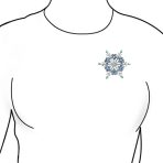 Large Multi Color Ice Blue Frozen Flower Brooche Pin Crystal Holiday Party - Image 4