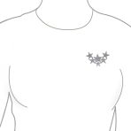 Set of 2 Large Celestial Rock Star Crystal Stars Brooch Pin Silver Gold Plated - Image 4