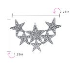 Set of 2 Large Celestial Rock Star Crystal Stars Brooch Pin Silver Gold Plated - Image 5