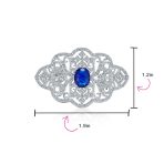 Art Deco Vintage Estate Royal Blue Sapphire Brooch Pin - Image 4