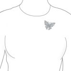 Large Crystal Filigree Butterfly Brooch Pin Fashion Statement Silver Plated - Image 10