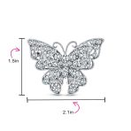 Large Crystal Filigree Butterfly Brooch Pin Fashion Statement Silver Plated - Image 13