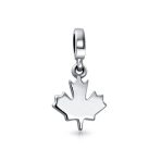 Canada Symbol Maple Leaf Dangle Charm Bead .925 Sterling Silver For Bracelet - Image 3