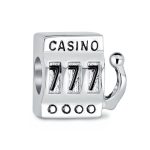 Las Vegas Lucky 777 Casino Slot Machine Charm Bead Sterling Silver for Bracelet