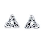Set of 2 Celtic Infinity Knot & Round Triskele Stud Earrings Oxidized Silver - Image 4