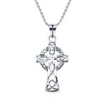 Protection Amulet Celtic Cross Pendant Necklace Oxidized Silver 20 Inch Chain