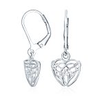 Delicate Celtic Knot Dangle Earrings Sterling Silver Heart Shape BFF Friendship