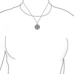 Celtic Love Knot Medallion Pendant Necklace Irish Friendship Circle Oxidized.925 Sterling Silver - Image 4