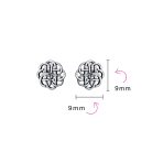 Set of 2 Small Floral Medallion Shield Celtic Knot Stud Earrings Oxidized Silver - Image 4