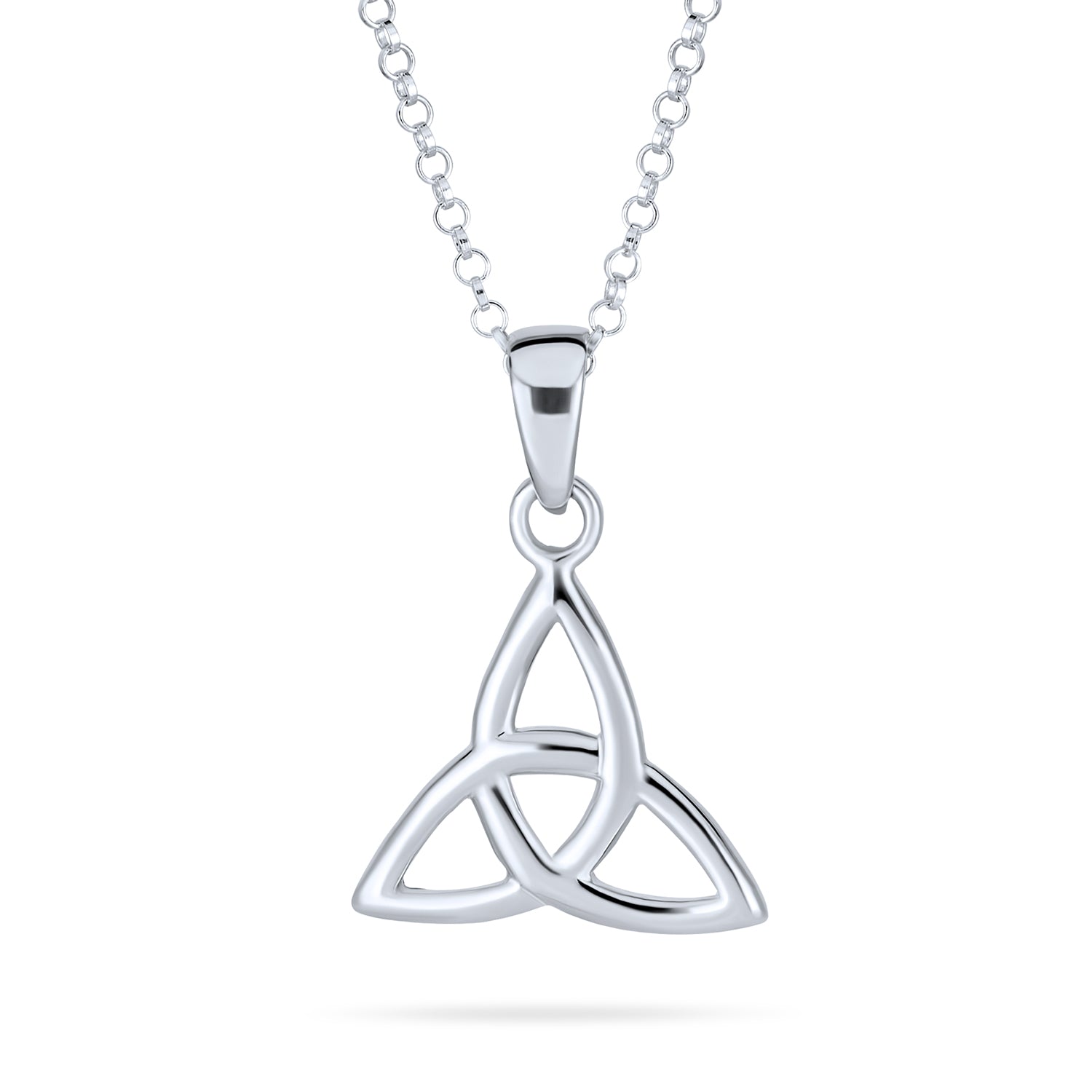 silver-celtic-knot-trinity-pendant-pmr-p11046_1 Small Trinity Viking Love Knot Celtic Triquetra Pendant Necklace Sterling Silver - Image 1
