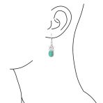 Celtic Love Knot Dangle Gemstone Earrings with Blue Turquoise in Sterling Silver - Image 3