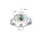Celtic Iridescent Labradorite Stone Trinity Knot Friendship Triquetra Ring .925 Sterling Silver - Image 9