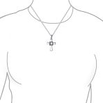 Viking Celtic Knot Cross Pendant Necklace for Men Sterling Silver 16 Inch - Image 3