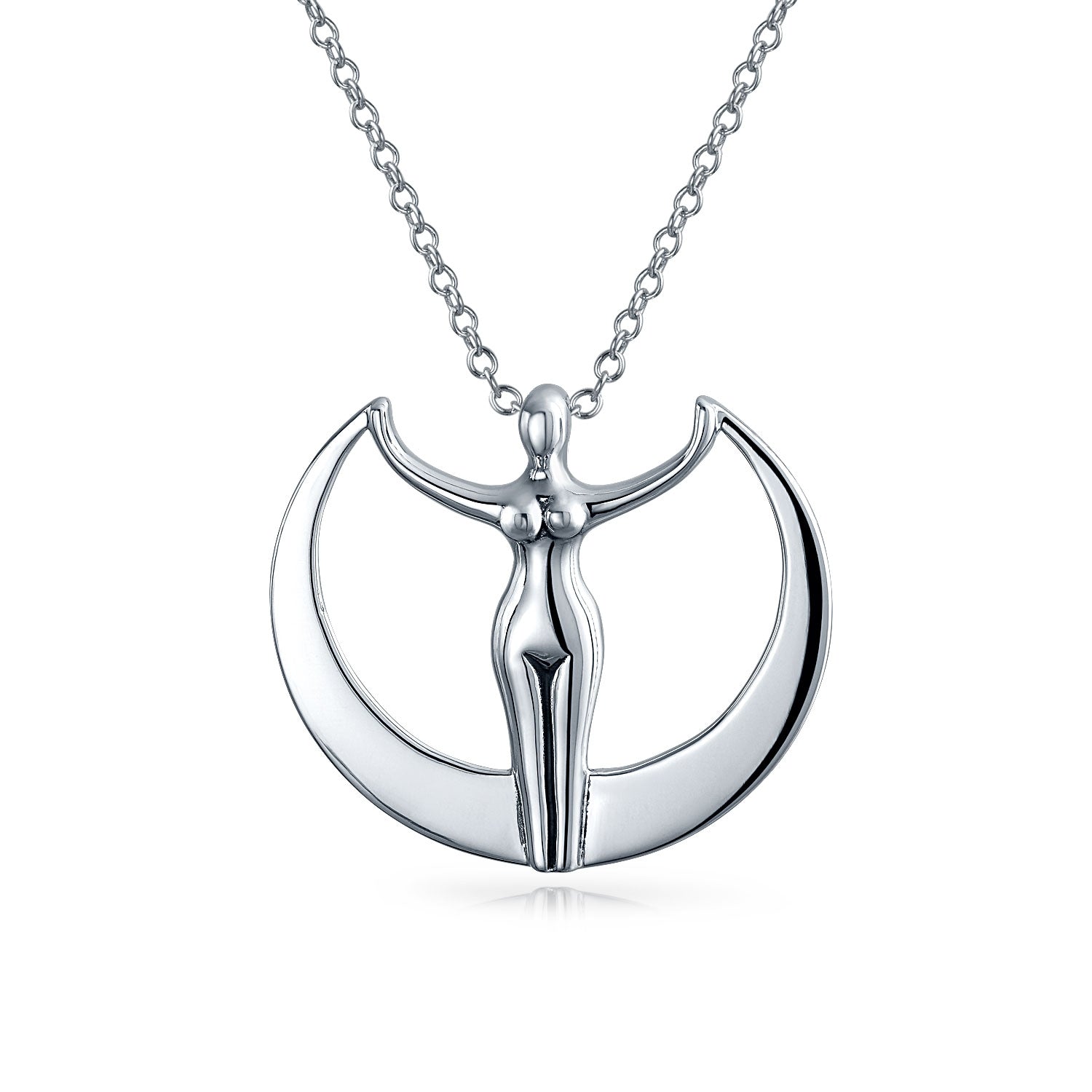 silver-celtic-moon-goddess-necklace_ps-tpd1039-az Celtic Cerridwen Crone Moon Goddess Wisdom Pendant Necklace in Sterling Silver - Image 1