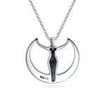 Celtic Cerridwen Crone Moon Goddess Wisdom Pendant Necklace in Sterling Silver - Image 2