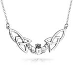 Romantic Celtic Claddagh Collar Necklace Trinity Love Knot Friendship .925 Sterling Silver Gift - Image 4