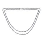 Set of 2 Solid 6MM Sterling Silver Miami Cuban Curb Chain Necklace 18 & 20 Inch