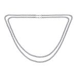 Set of 2 Solid 6MM Sterling Silver Miami Cuban Curb Chain Necklace 18 & 20 Inch