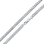 Set of 2 Solid 6MM Sterling Silver Miami Cuban Curb Chain Necklace 18 & 20 Inch - Image 3