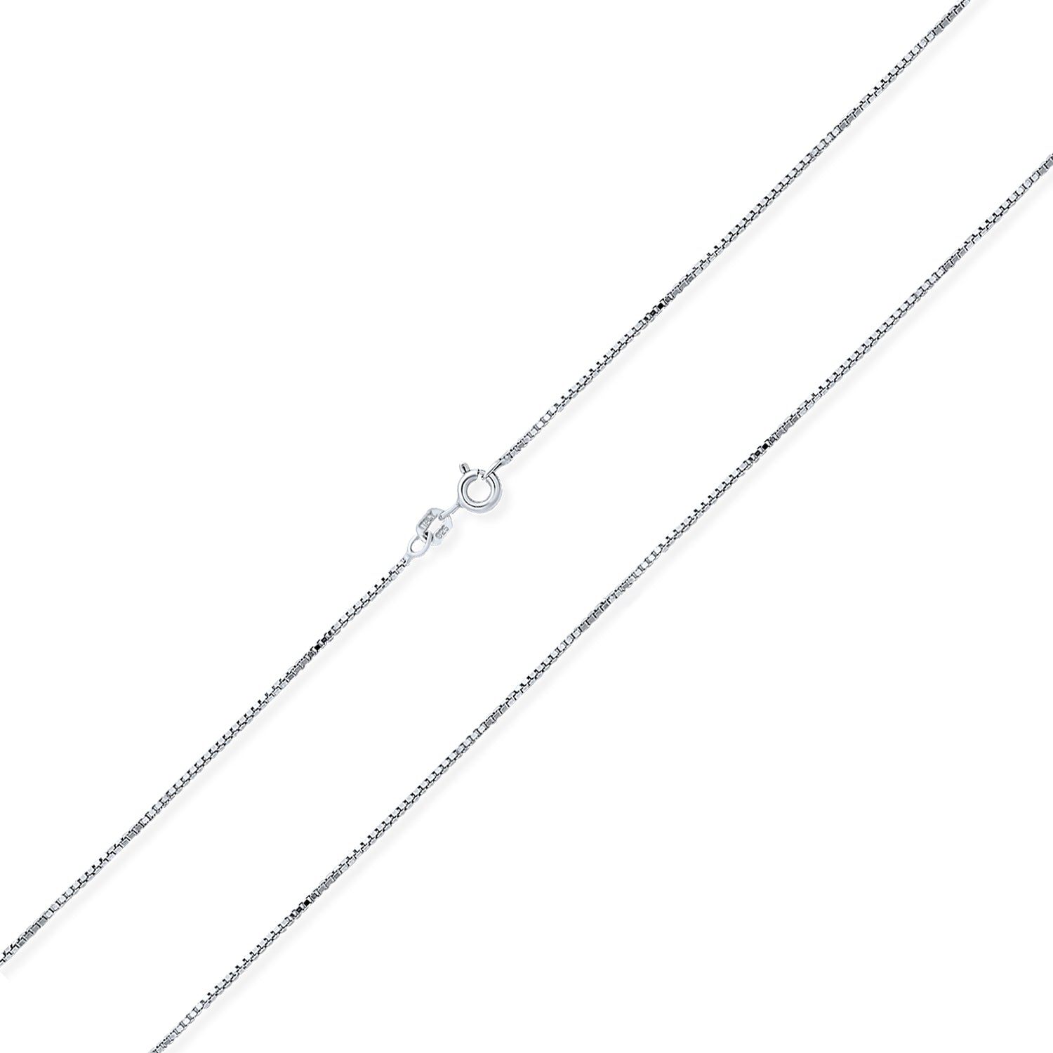 silver-chain-necklace-box-simple-thin-bsb-box-silver_1 Basic 3MM Gold Plated Sterling Silver Box Chain Necklace - Image 1