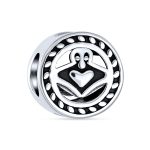 BFF Celtic Claddagh Charm Bead in Oxidized Sterling Silver