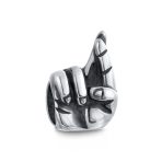 Set of 2 Peace & Good Luck Hand Sign Fingers Crossed Charm Bead Sterling Silver - Image 5