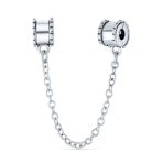 Bead Charm Safety Chain Spacer Stopper Charm Bead .925 Sterling Silver
