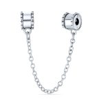 Bead Charm Safety Chain Spacer Stopper Charm Bead .925 Sterling Silver