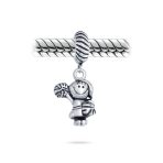 Cheerleader Soccer Player Dangle Charm Bead .925 Sterling Silver Fits European Bracelet - Image 3