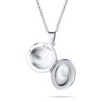 Polished Silver Dome Photo Locket Necklace Pendant for Pictures - Image 2