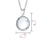 Simple Round Photo Locket Necklace Medium Dome Circle Holds Pictures .925 Sterling Silver - Image 5