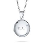 Simple Round Photo Locket Necklace Medium Dome Circle Holds Pictures .925 Sterling Silver - Image 4