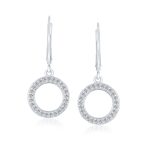 Elegant Geometric CZ Dangle Chandelier Earrings in Gold or Silver for Bridals - Image 3