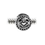 BFF Celtic Claddagh Charm Bead in Oxidized Sterling Silver - Image 2
