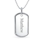 Large Classic Dog Tag Pendant Necklace .925 Sterling Silver With 24 Inch Ball Chain - Image 9