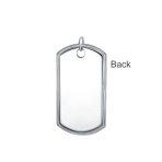 Large Classic Dog Tag Pendant Necklace .925 Sterling Silver With 24 Inch Ball Chain