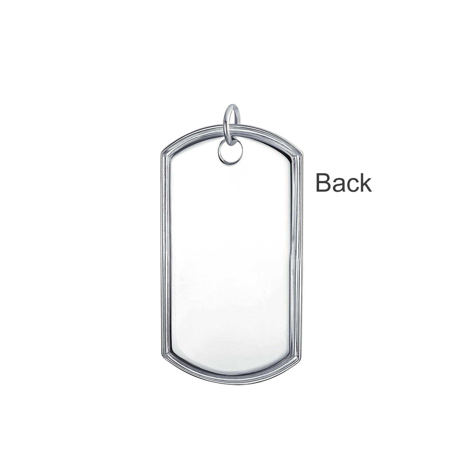 silver-classic-dog-tag-pendant_cl-z8033_5_1 Large Classic Dog Tag Pendant Necklace .925 Sterling Silver With 24 Inch Ball Chain - Image 1