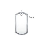 Men's Army Dog Tag Blank Pendant Necklace Large .925 Sterling Silver with Ball Chain 20" - Image 2